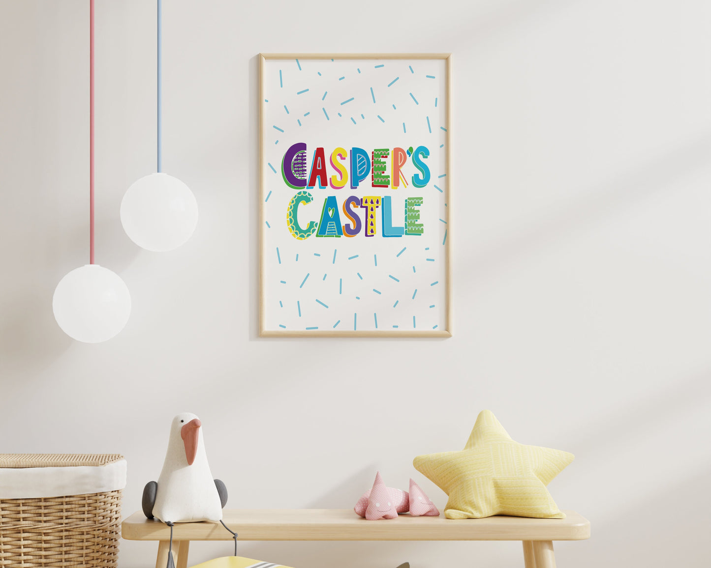 Personalised Children's Wall Poster Print - Colourful