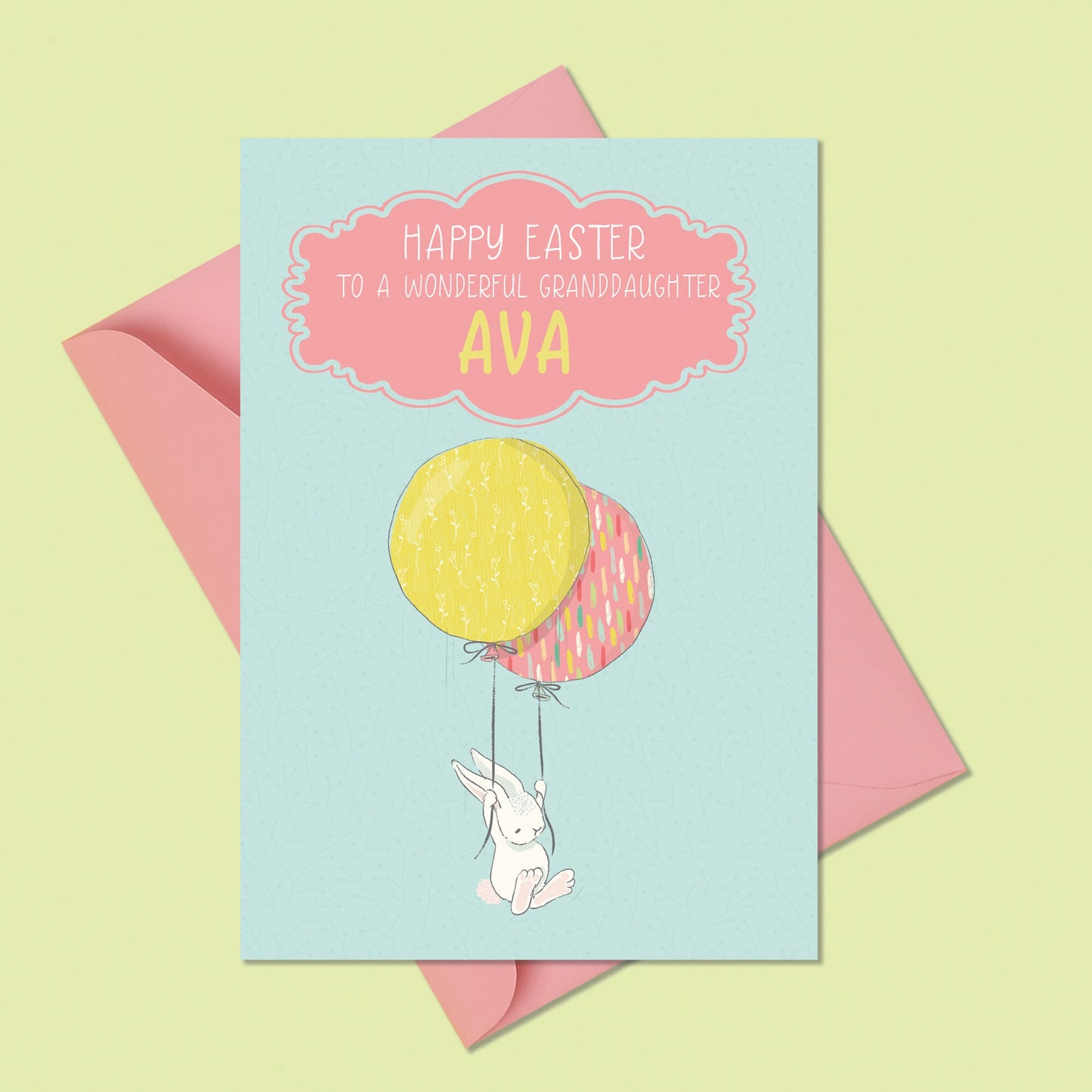 Personalised Girls Easter Card, Easter Bunny Girls Card, Daughter Easter Card, Granddaughter Easter Card, Niece, Cousin