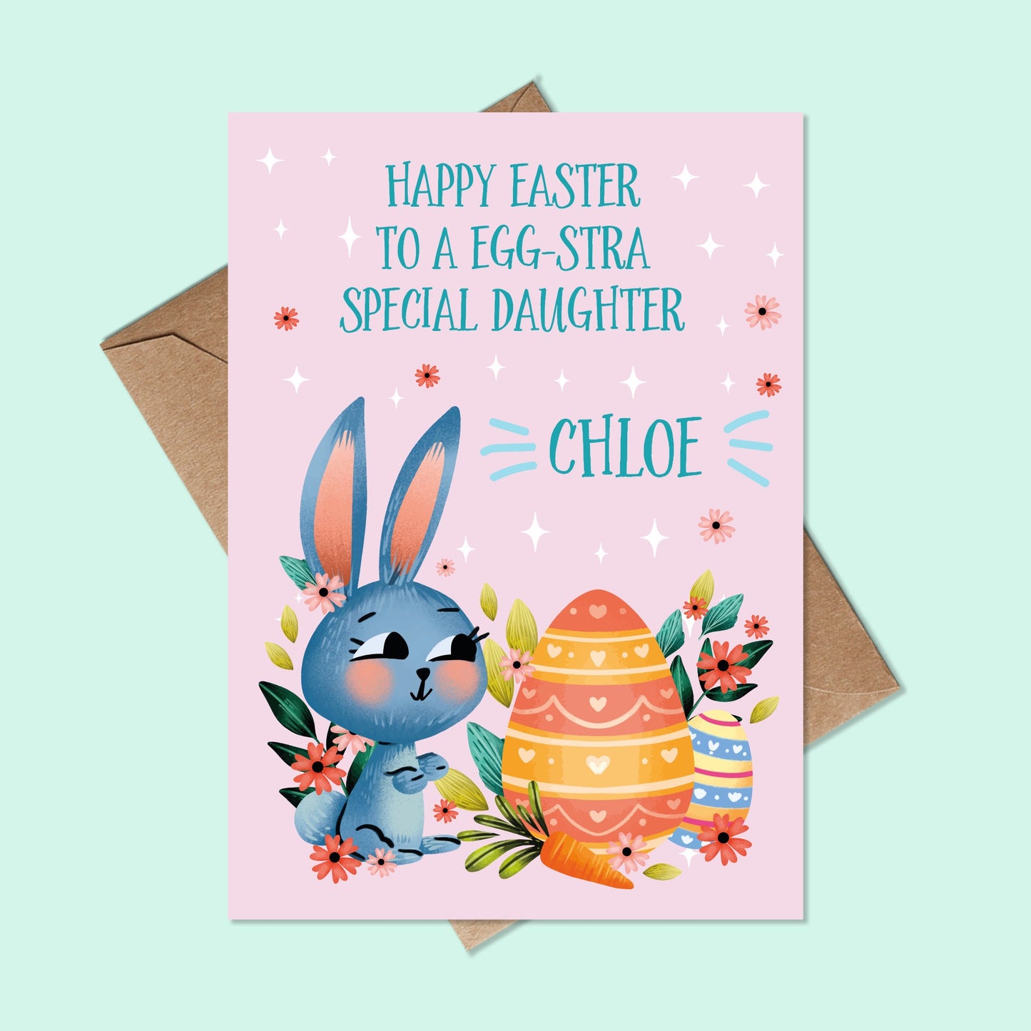 Personalised Easter Card for Girls 5x7"