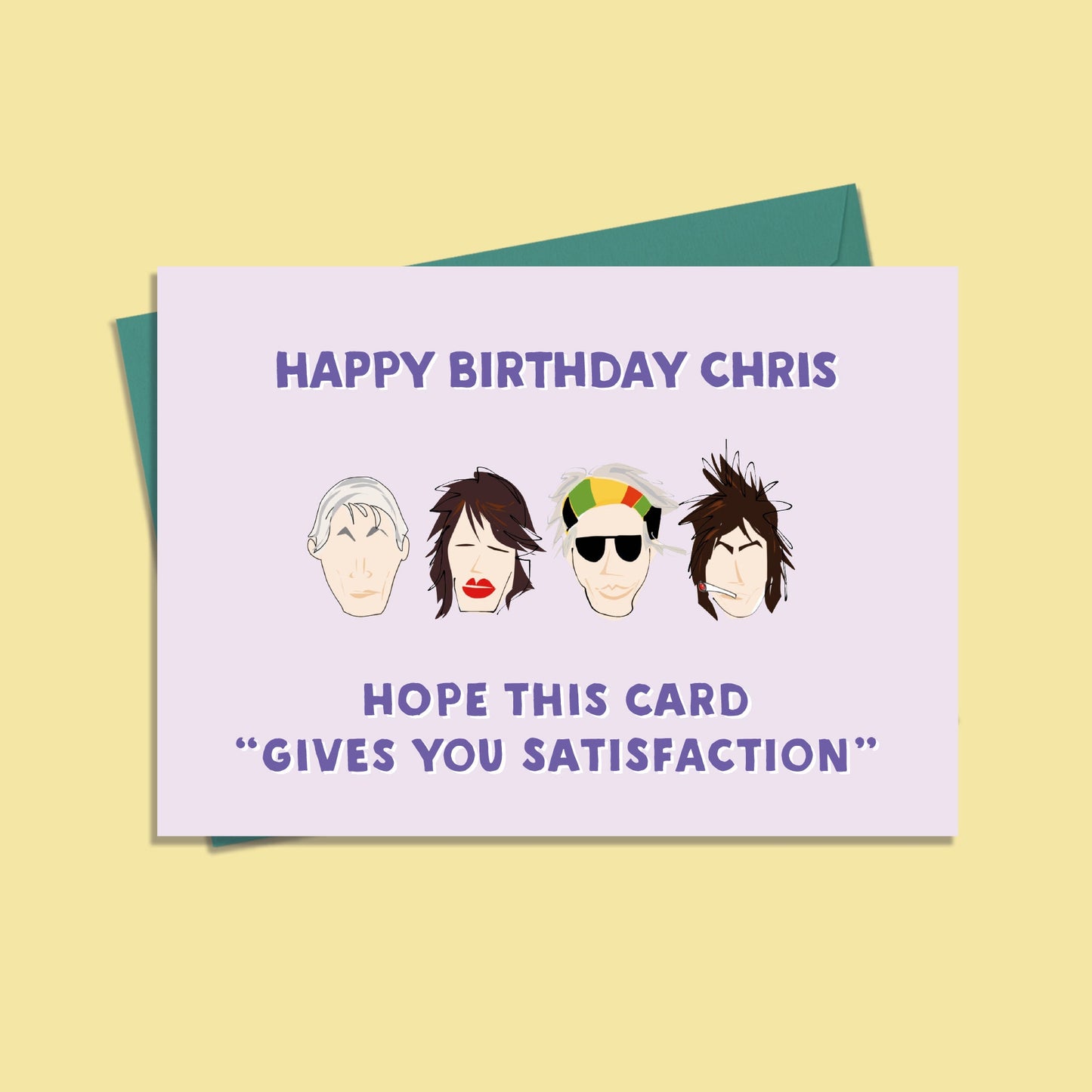 Funny Birthday Card, Funny Birthday Card Rolling Stones, Rolling stones Personalised Birthday Card, Card for Him, Card for her
