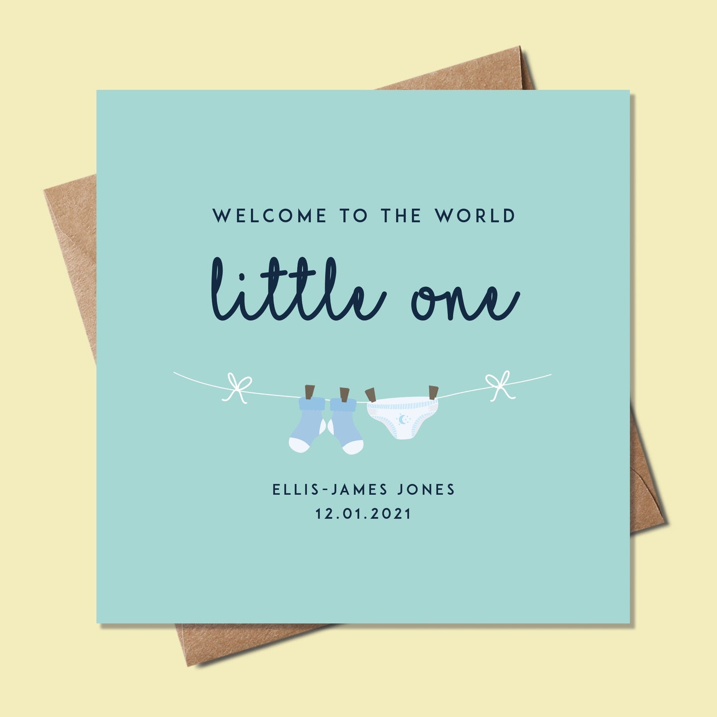 Newborn Baby Boy Card, Personalised Newborn Baby Card, Personalised Newborn card for Boy, Newborn Boy Card