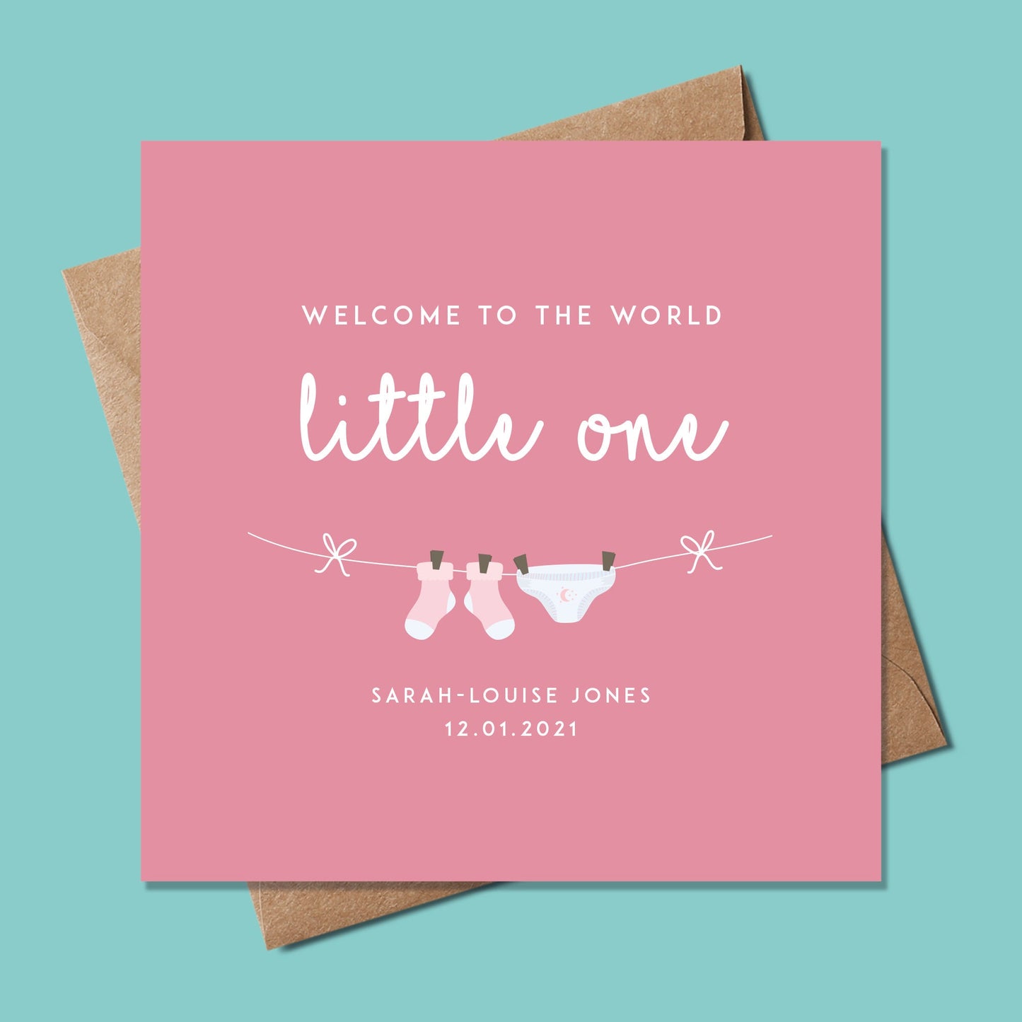 Newborn Baby Girl Card - Personalised