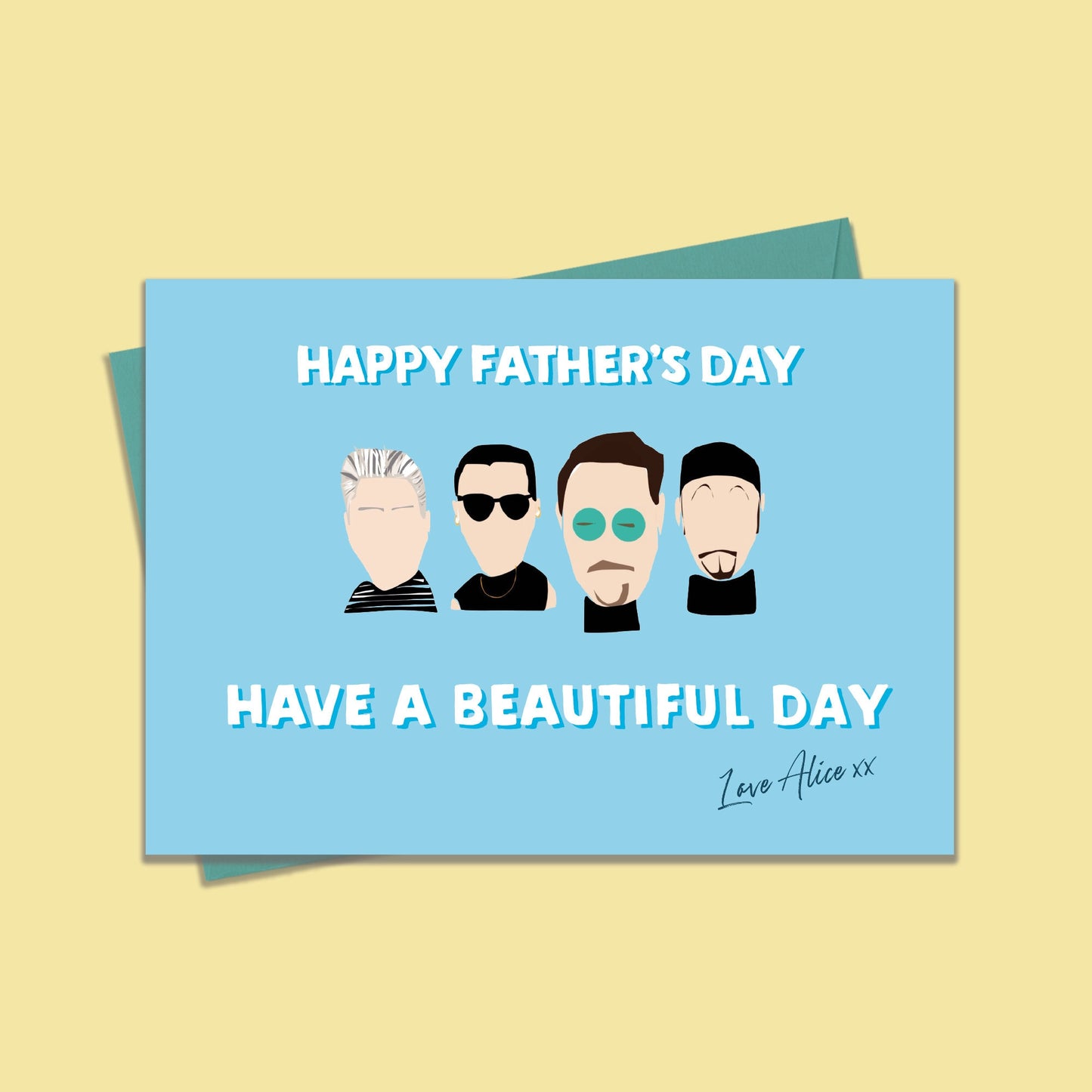 U2 Fathers day card, U2 Personalised Fathers day card, U2 Father's Day card, Funny Fathers Day Card