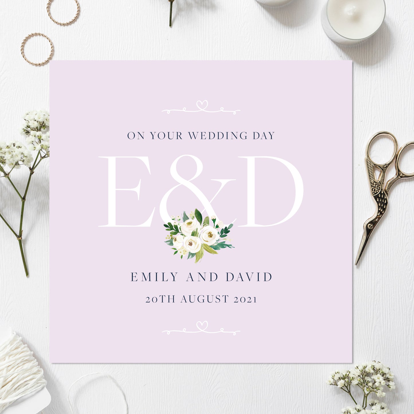 Wedding Card Personalised 135mm Square