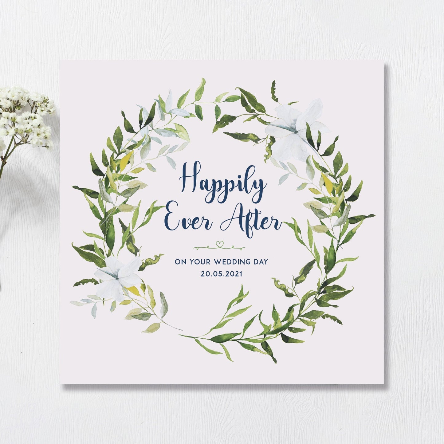 Wedding Card Personalised 14.8cm Pastel
