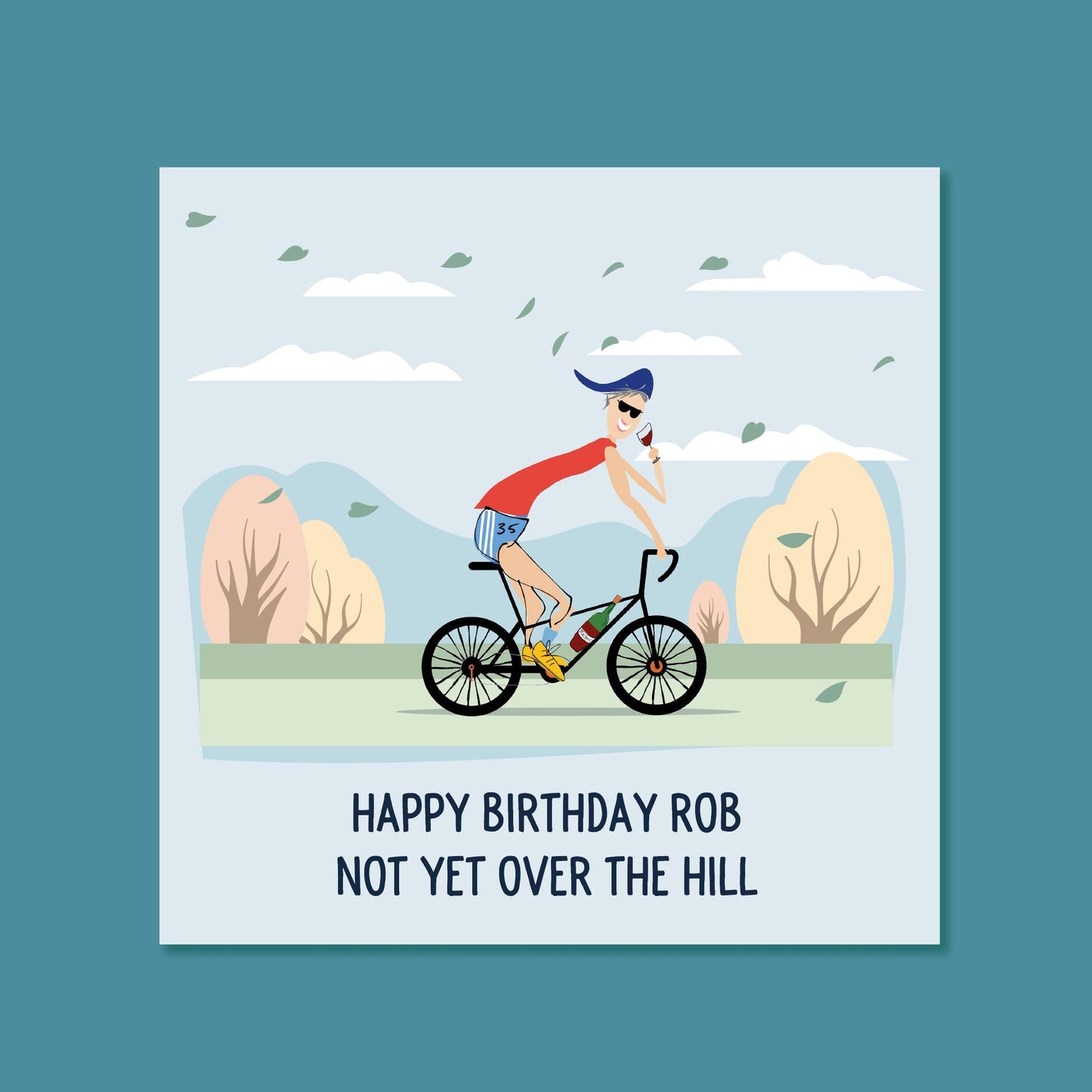 Birthday Card for Him - Personalized Bike