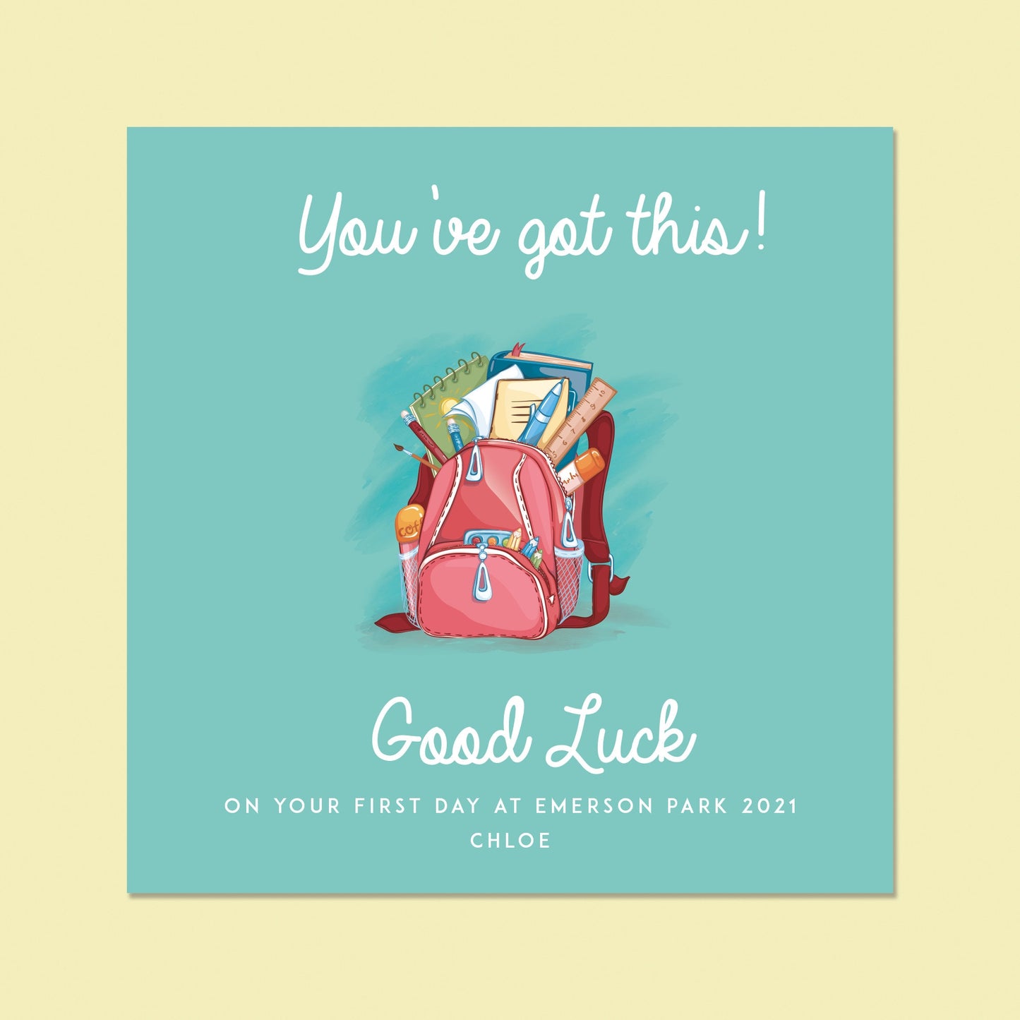 First Day at School Card - Personalised