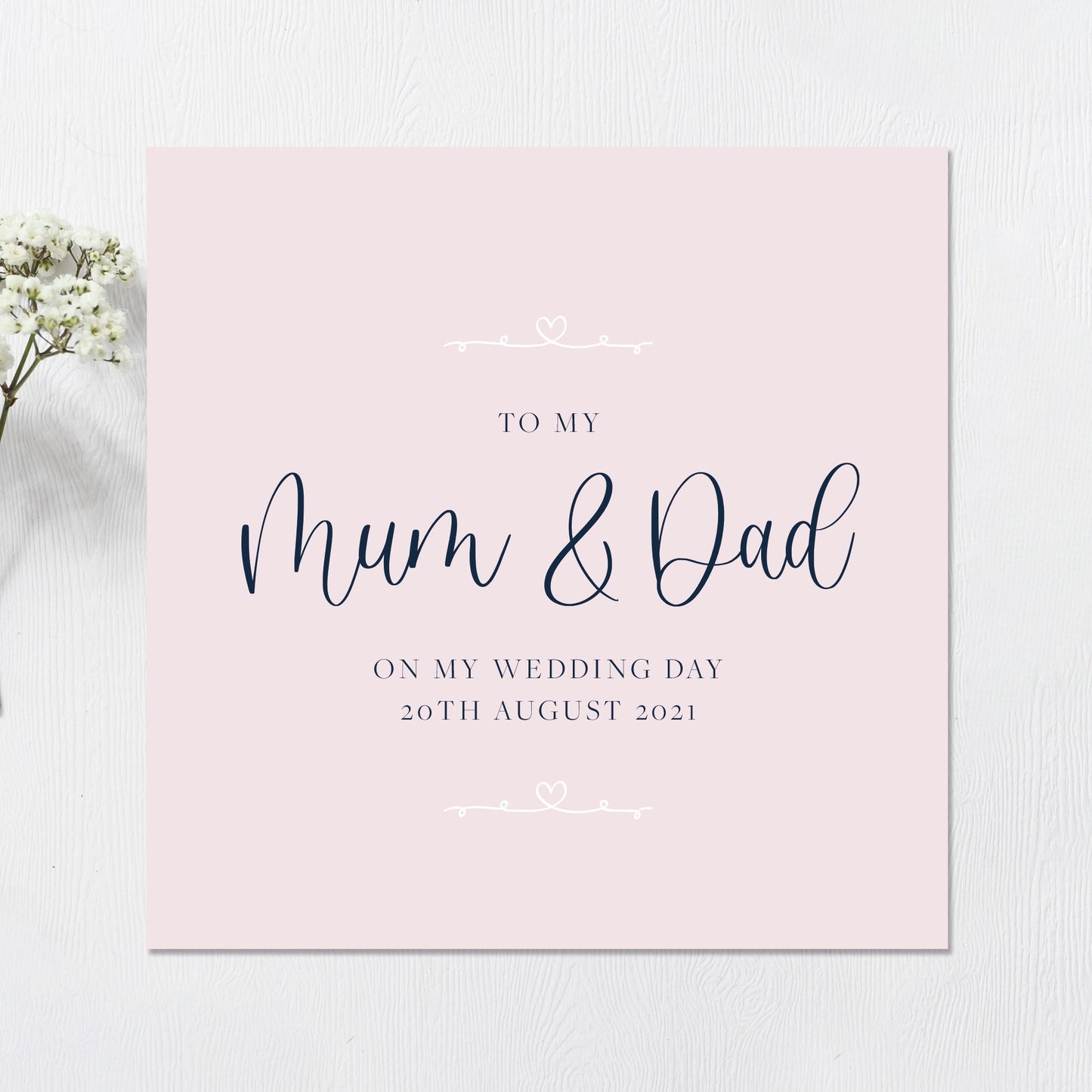 Wedding Card Mum & Dad Personalised Pastel