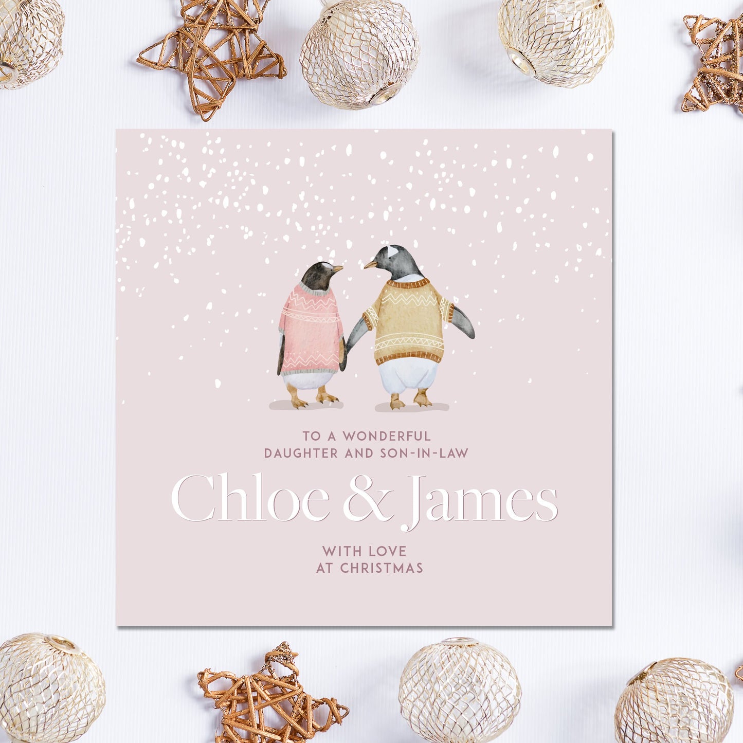 Personalised Christmas Card for Couple 5x5"