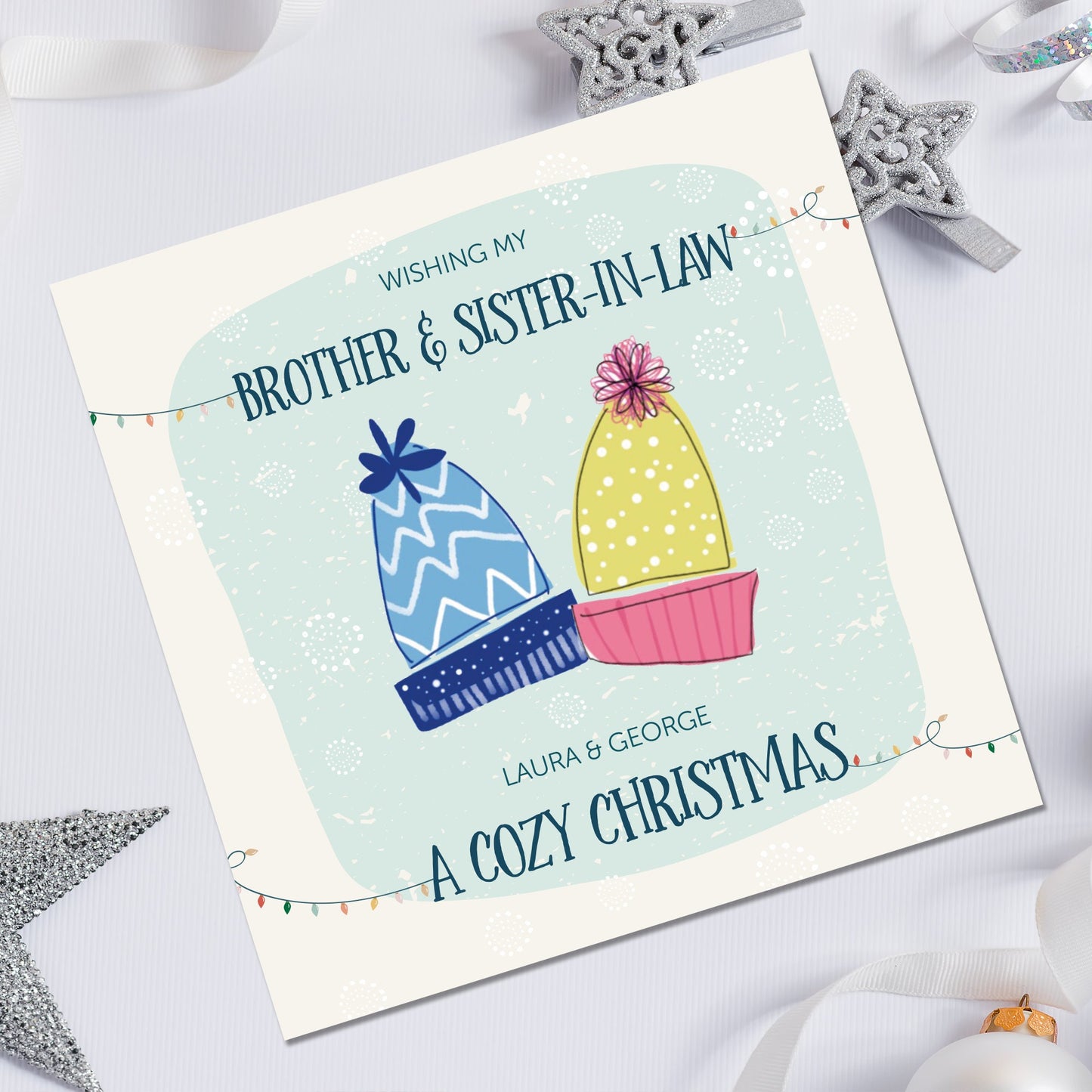 Christmas Card for Couple - Personalised 5x5"