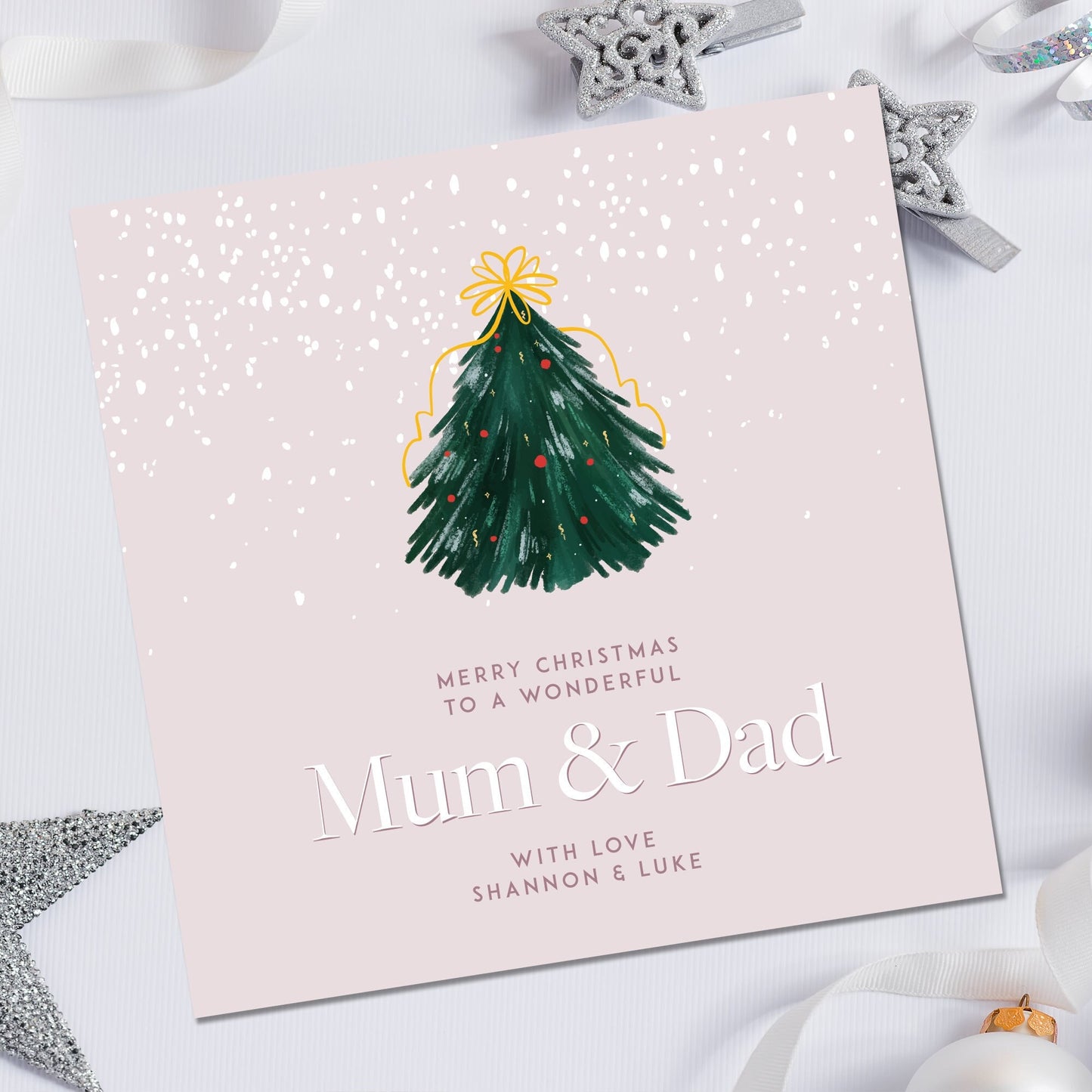 Christmas Card for Mum and Dad - Personalised
