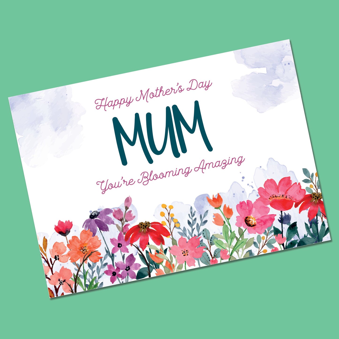 Mother's Day Card - Happy Mother's Day - Handmade Mothers Day card. Mothering Sunday Floral. Flowers Mom, Mommy, Mum, Mummy