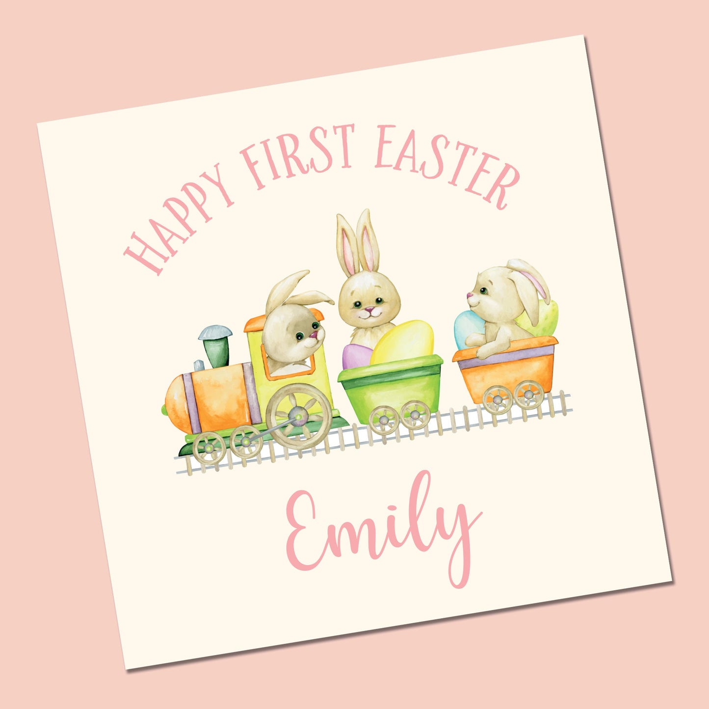 Personalised Happy First Easter / Happy Easter Card - 1st Easter - Baby's First Easter Card - Baby Easter - Baby Girl Easter Card