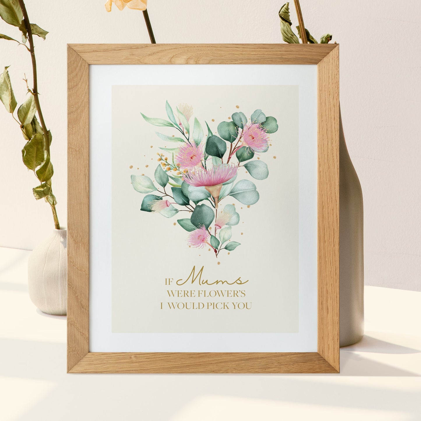 Floral mum print / UNFRAMED / Mother's Day print / Mothers Day gift / Mum's birthday / Christmas gift for mum / Xmas gift mum /