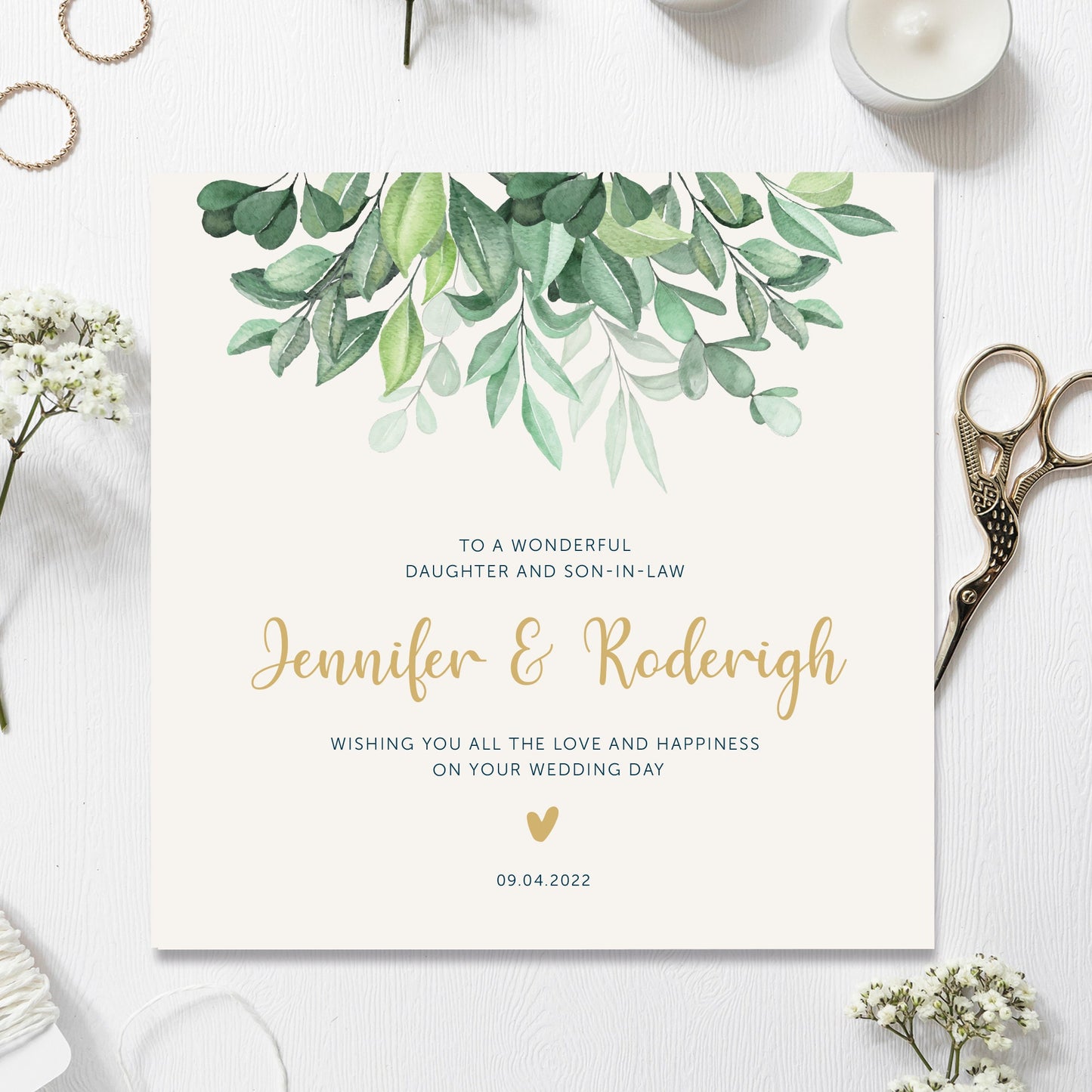 Personalised Wedding Card Son Daughter-in-law