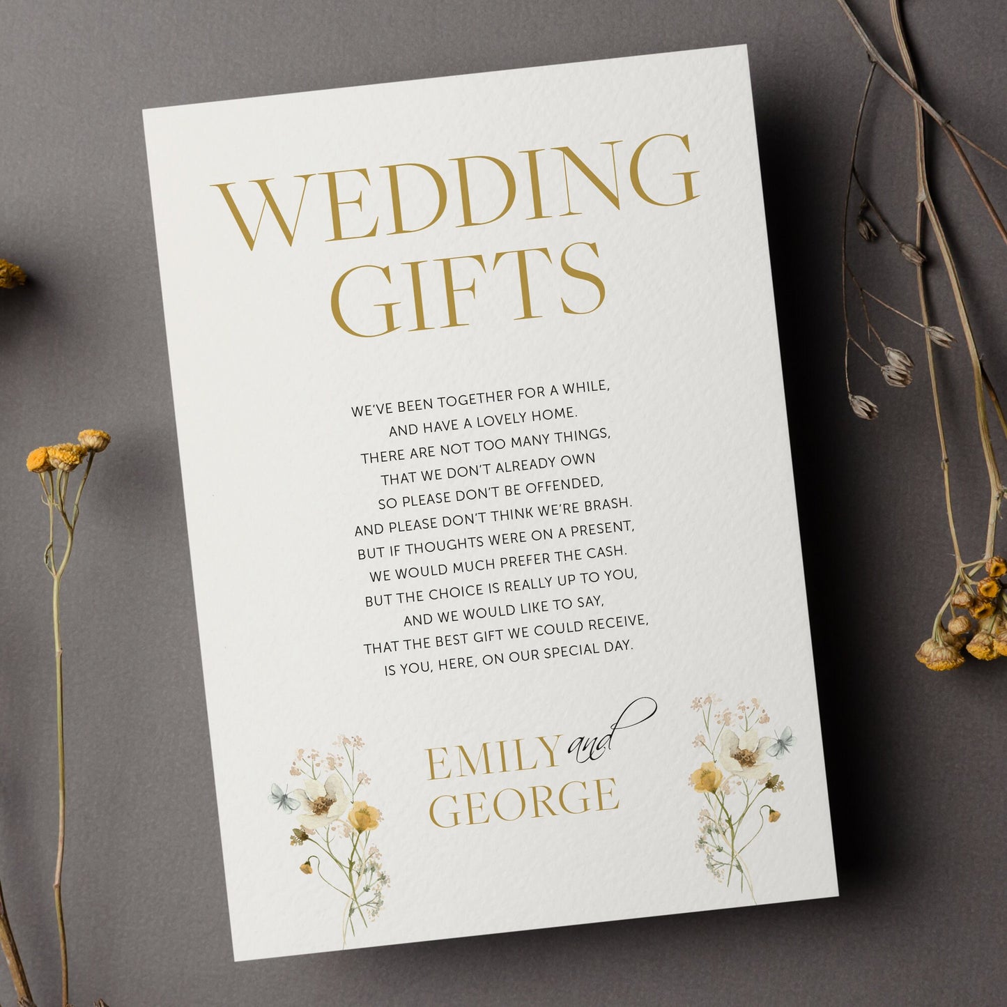 Emily - Botanical Floral, Wedding Invitation, Save the date Wedding, Elegant Wedding Invitation Set, Modern Wedding invites, Calligraphy