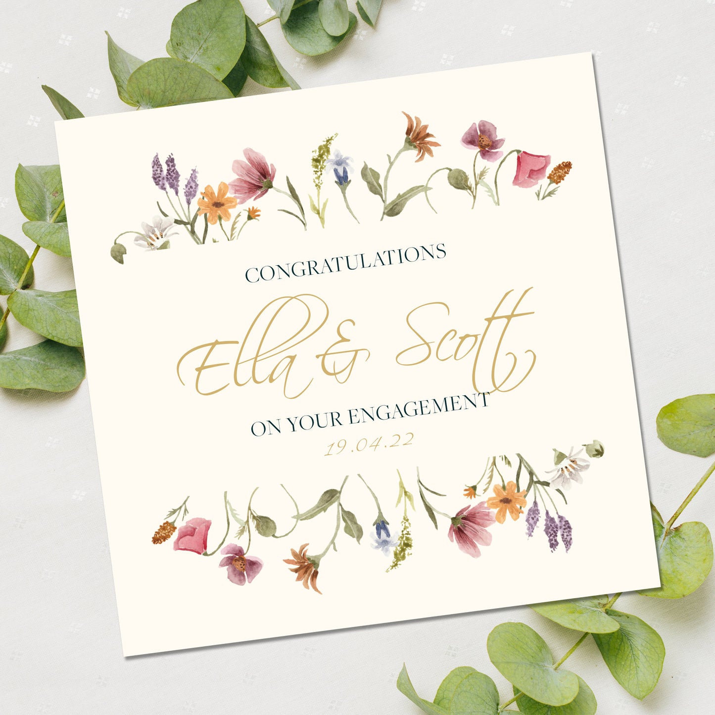 Personalised Engagement Card 135mm - Blank Inside