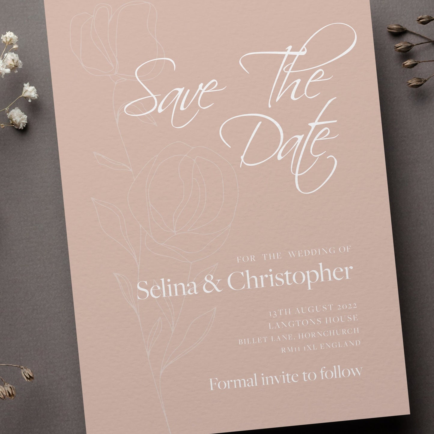 Selina - Simple Elegant, Wedding Invitation, Save the date Wedding, Elegant Wedding Save the date, Modern Wedding invites
