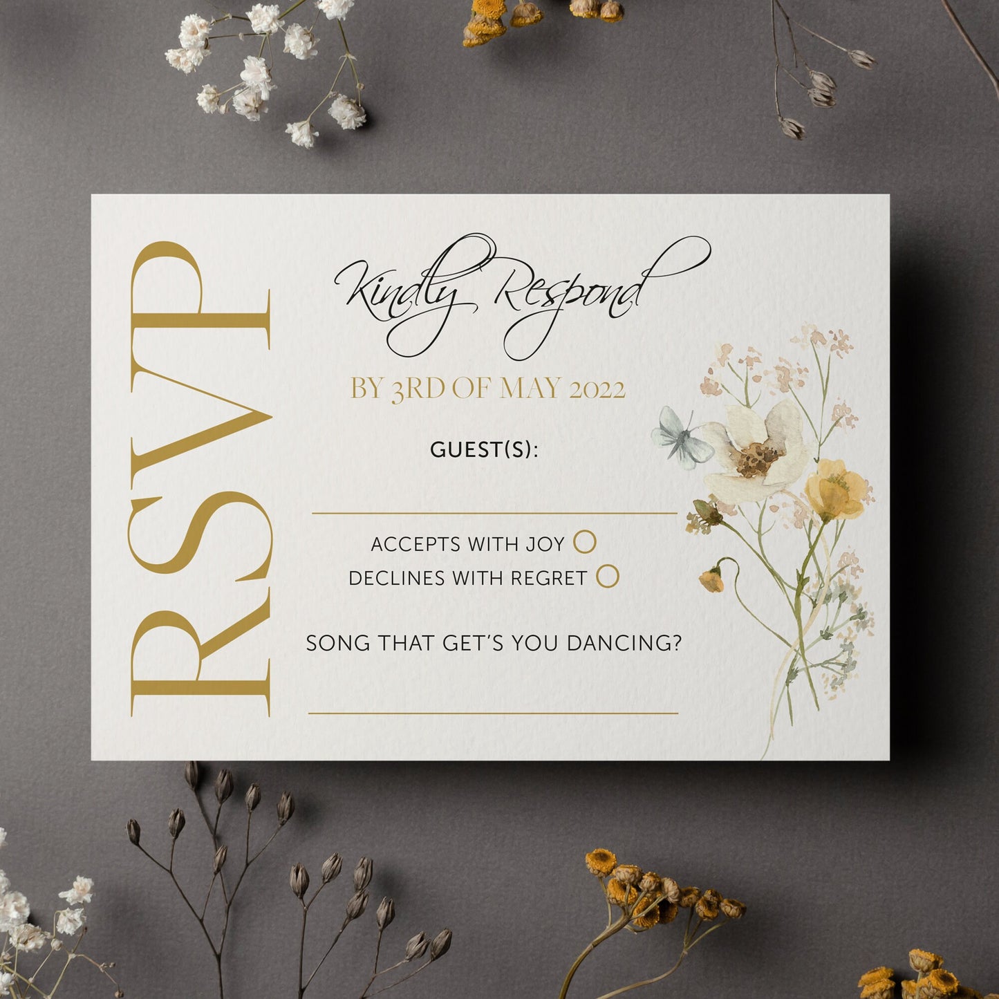 Emily - Botanical Floral, Wedding Invitation, Save the date Wedding, Elegant Wedding Invitation Set, Modern Wedding invites, Calligraphy