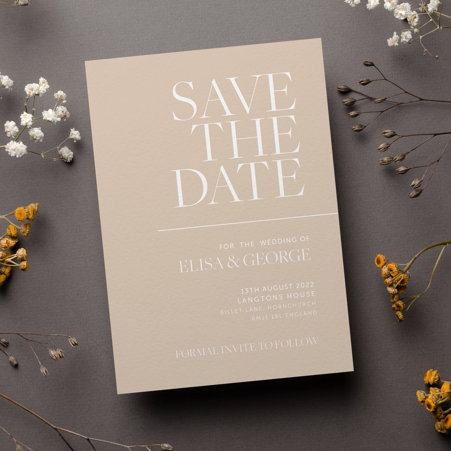 Elisa - Simple Elegant, Wedding Invitation, Save the date Wedding, Elegant Wedding Save the date, Modern Wedding invites