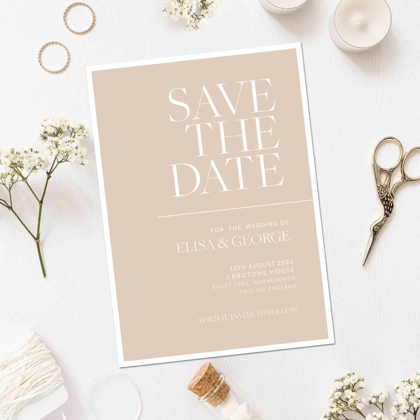 Elisa - Simple Elegant, Wedding Invitation, Save the date Wedding, Elegant Wedding Save the date, Modern Wedding invites