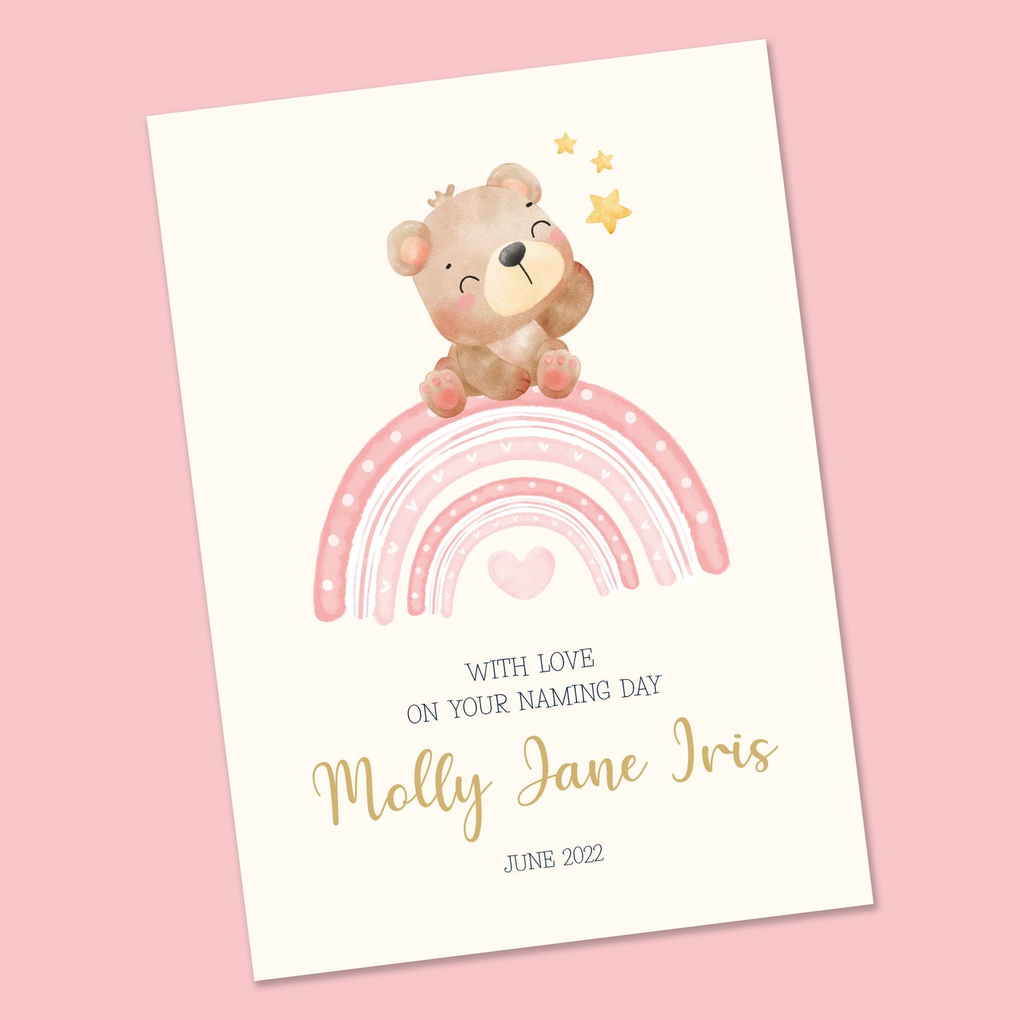 Personalised Christening Card for Girl - Baby