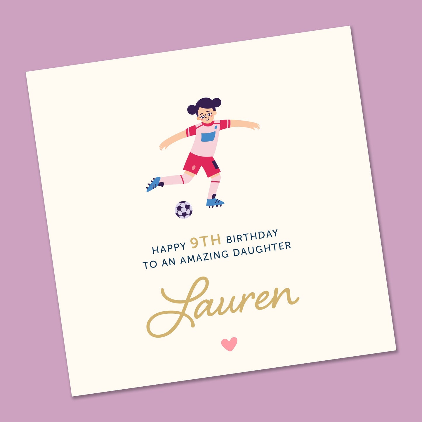 Girls Football Birthday Card