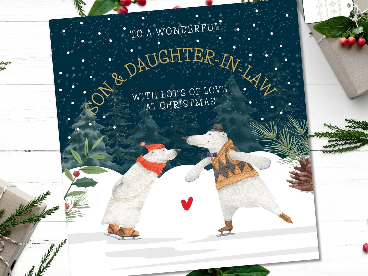 Christmas Card for a Couple, Personalised Christmas Card, Son and Daughter-in-law card, Daughter and Son-in-law card, Christmas gift