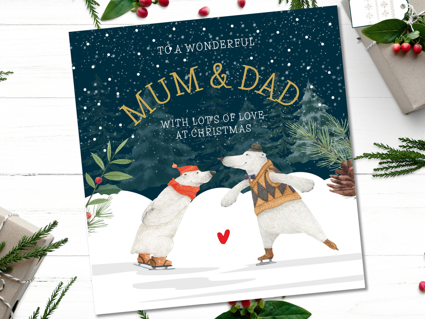 Mum and Dad Christmas Card, Personalised Christmas Card for Mum and Dad, Mum & Dad Christmas card, Mum Christmas card