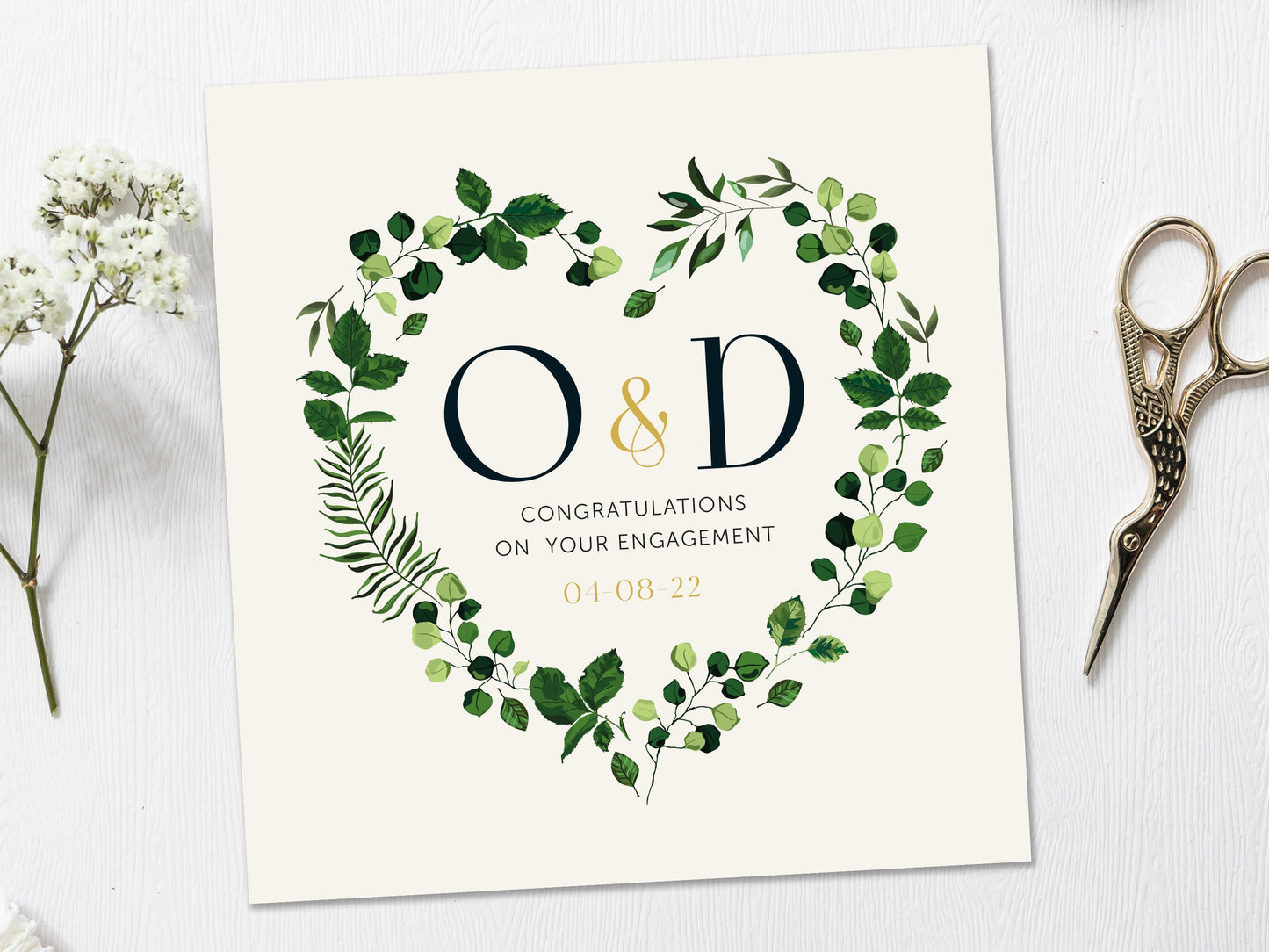 Personalised Initials Engagement Card 6x6"