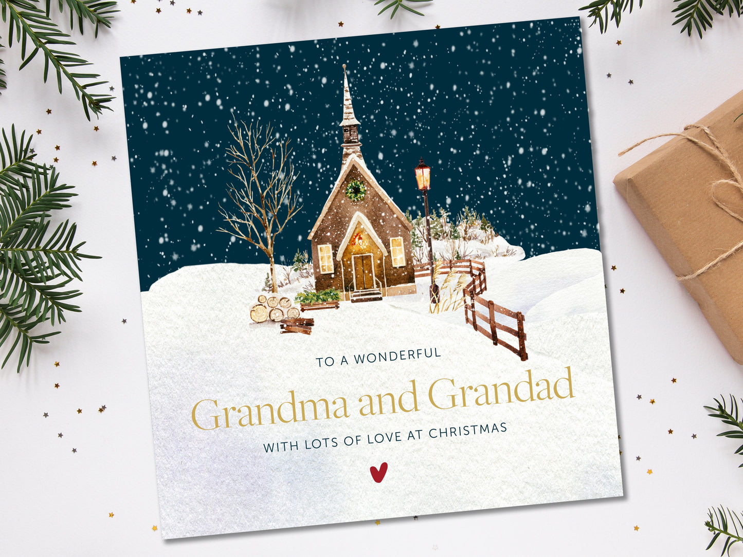Mum and Dad Christmas Card Personalised