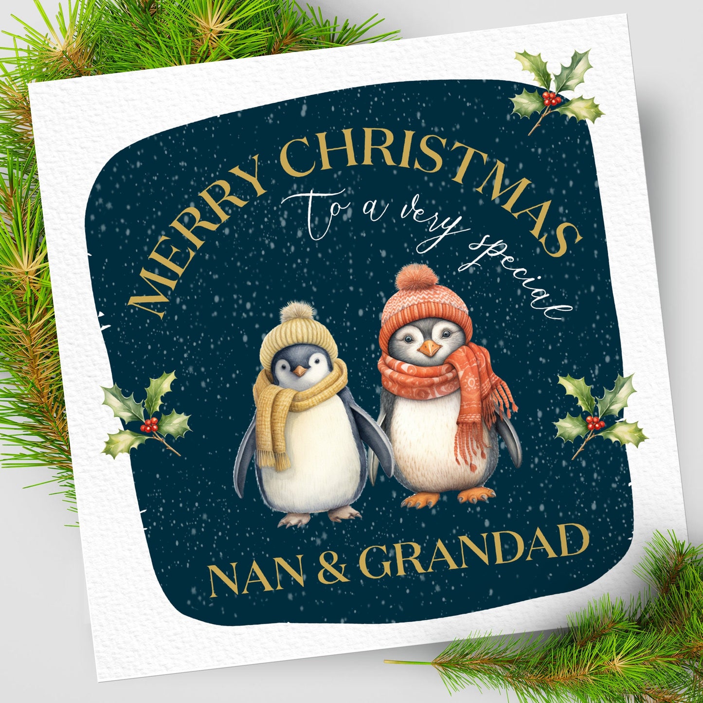 Mum and Dad Christmas Card Personalised