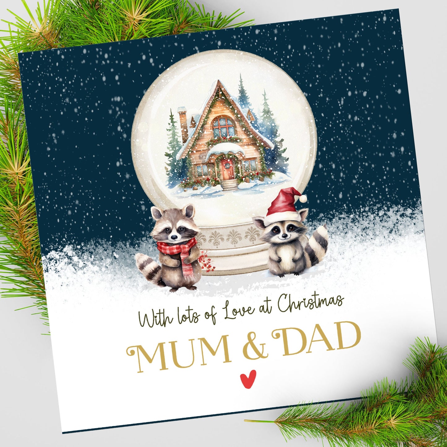 Mum and Dad Christmas Card Personalised