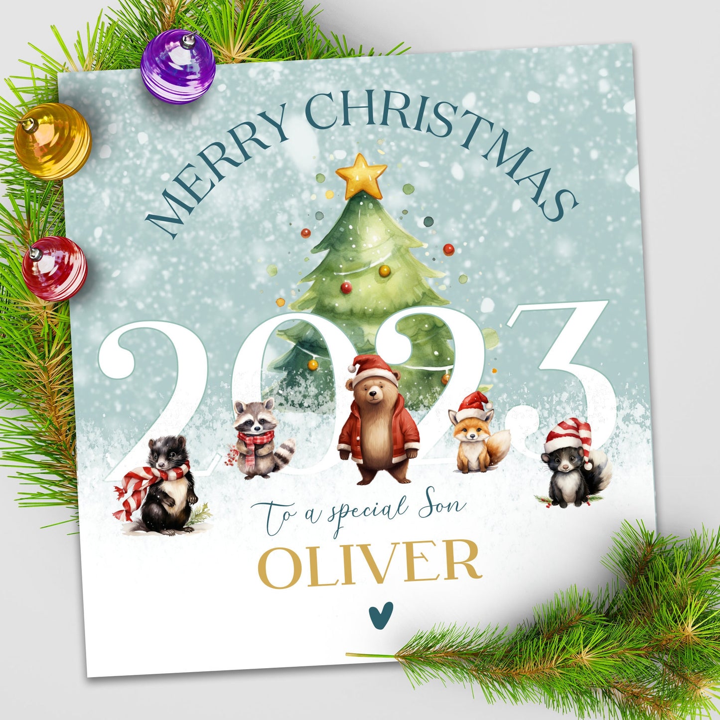 Son Christmas Card Personalised