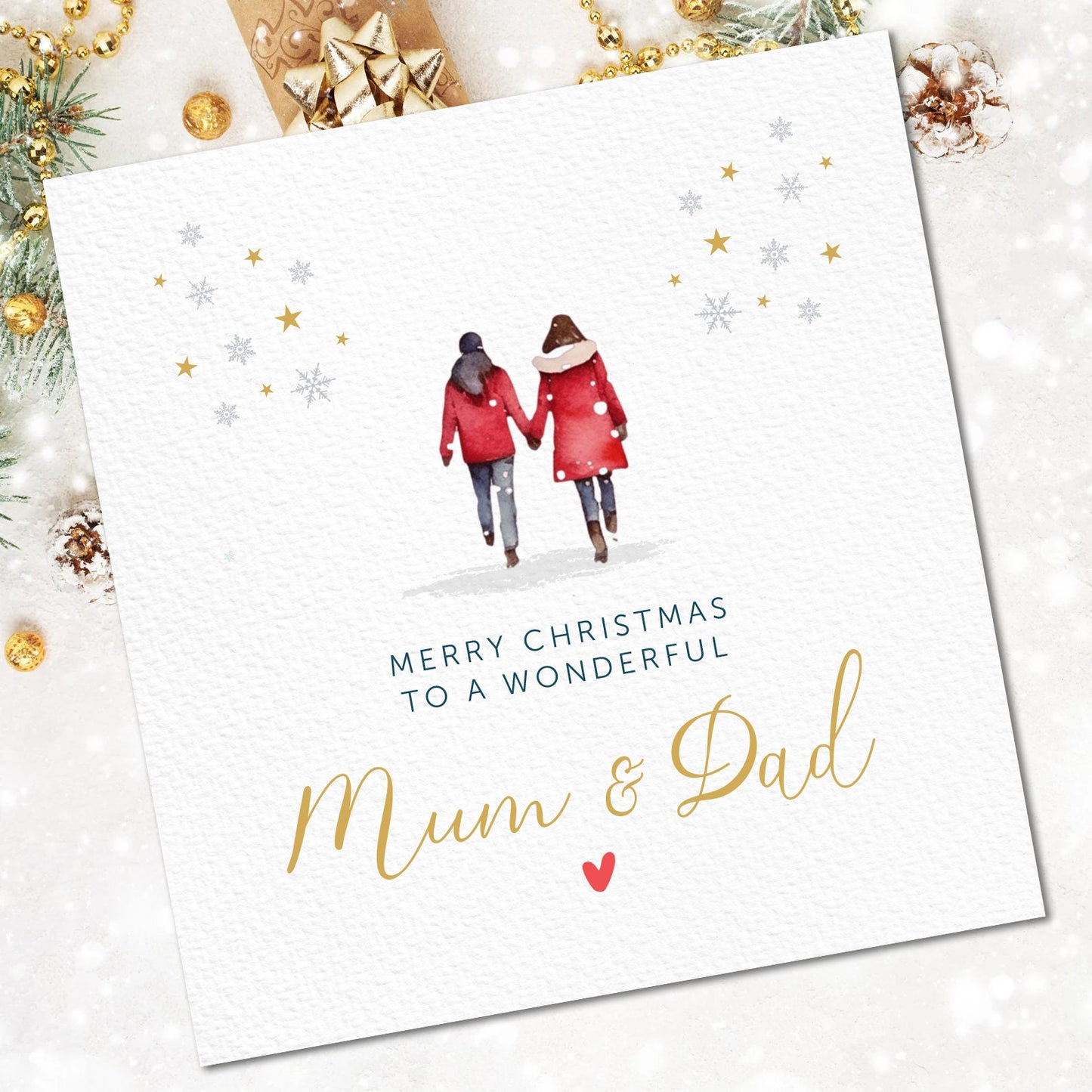 Mum and Dad Personalised Christmas Card