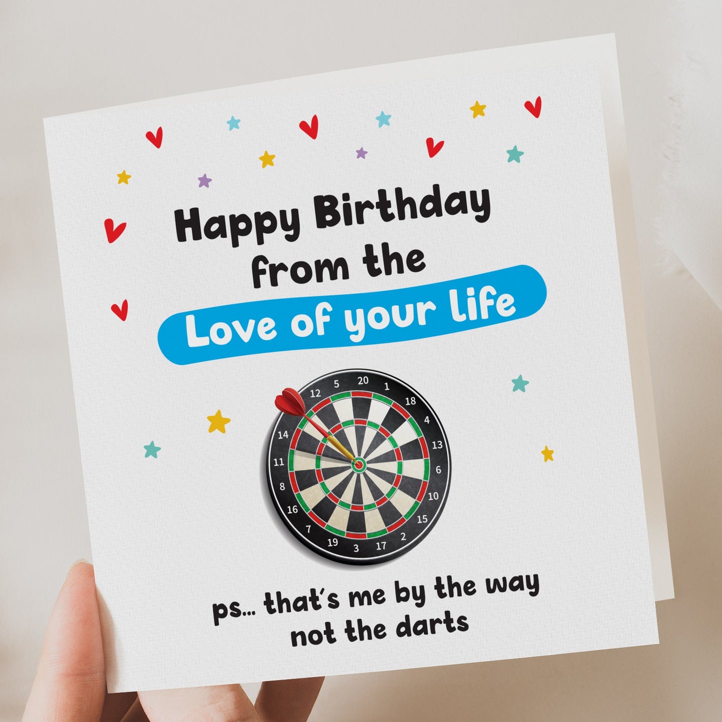 Birthday Card for husband | Funny Darts Card | Funny Birthday Card | Funny Card | Fun Birthday Day Card | Birthday Day Gift for Husband