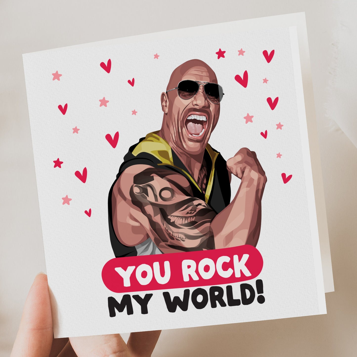 Valentines day card, The rock funny Card, funny Valentines Card for Boyfriend, Girlfriend, Husband, Wife, him, her, Valentines card, card