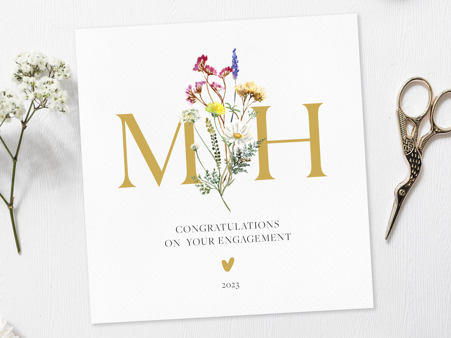 Engagement Card, Initials Personalised Engagement Card, Personalised Congratulations on your Engagement card, You're engaged card