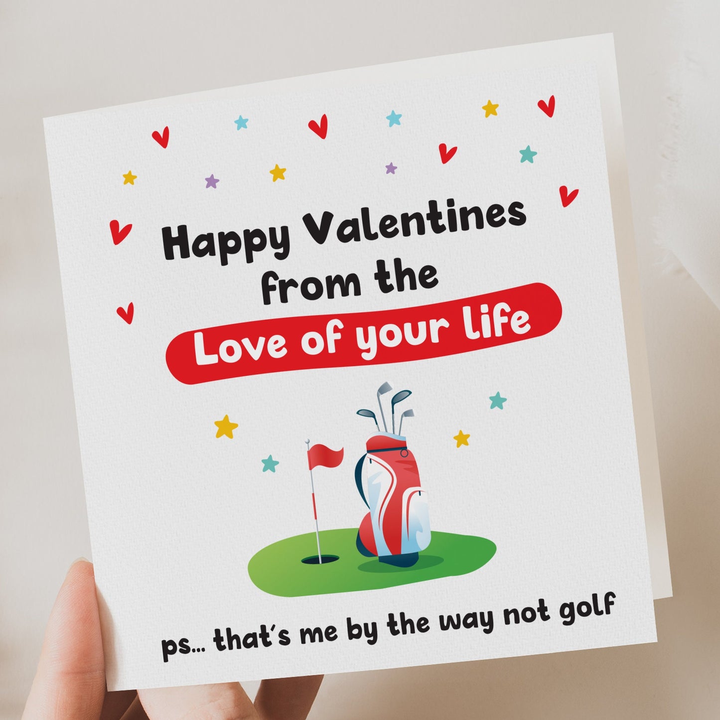 Funny Valentines card Husband Golf