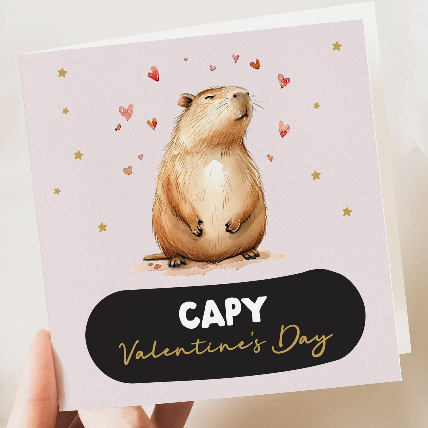 capy valentines day card