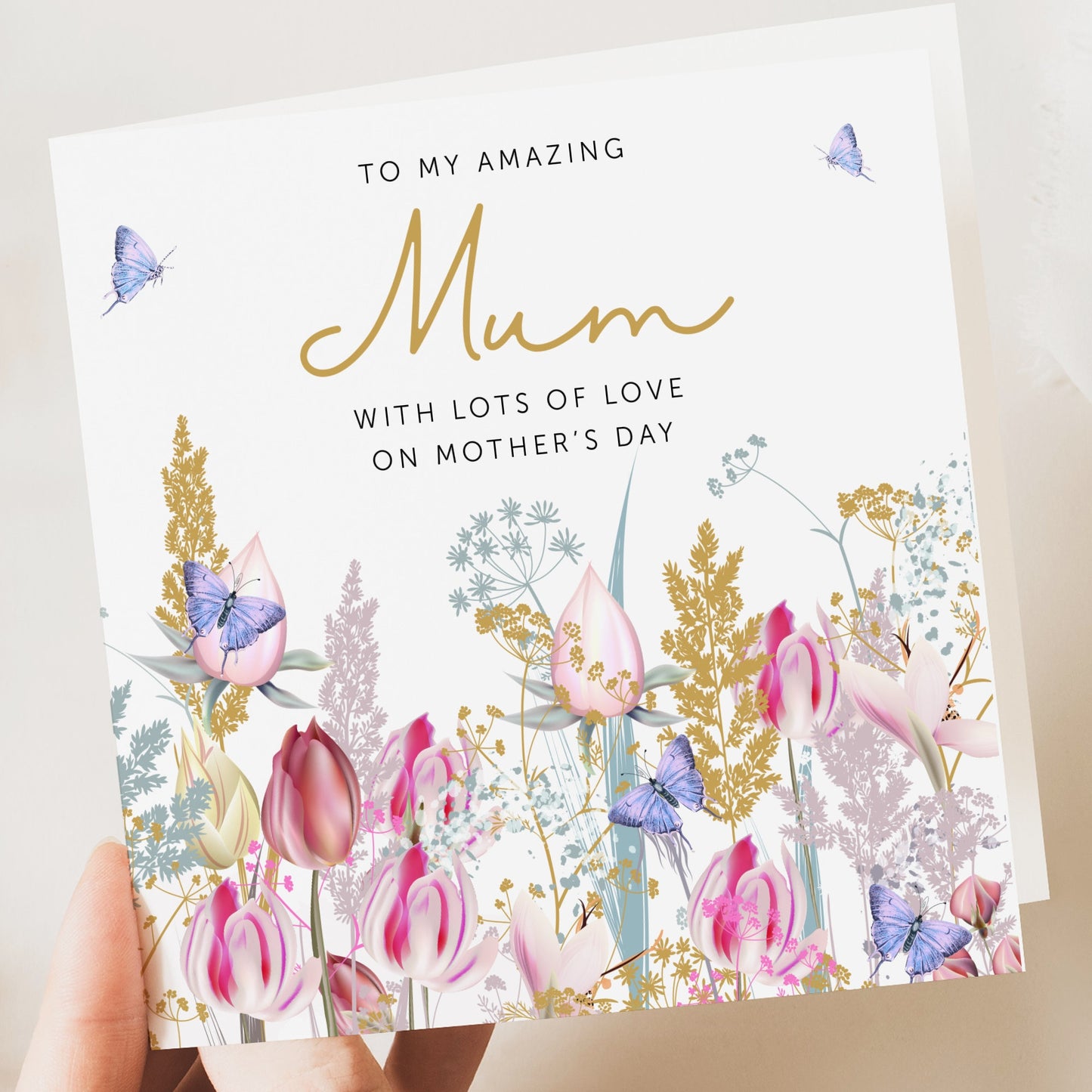 Mother's Day Card Floral 6x6" Personalized