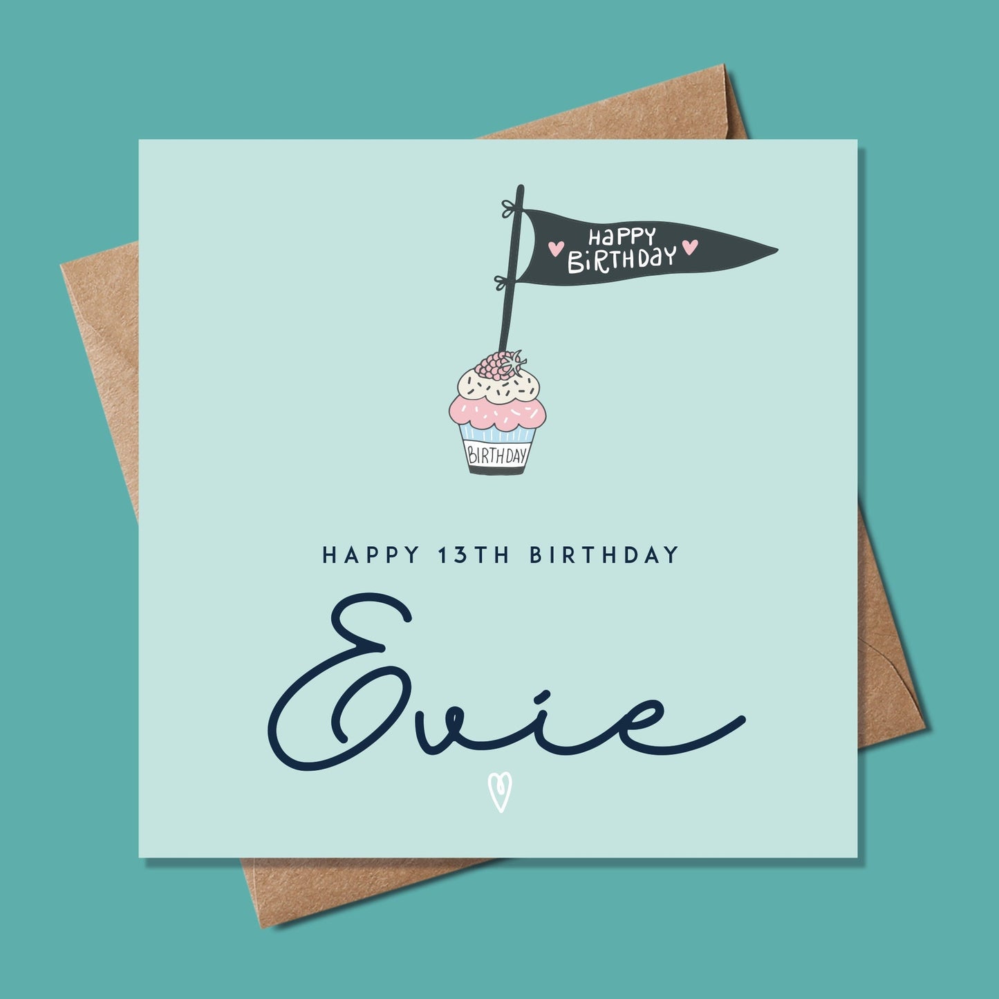 13th birthday card for girl, birthday card for her, personalised birthday card for girl, 13th birthday card