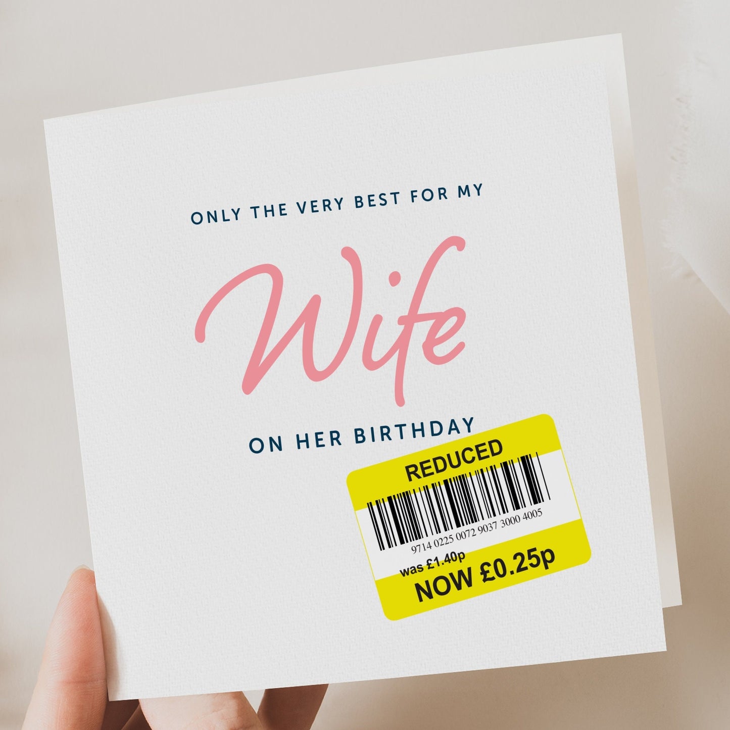 Funny Birthday Card for Wife - Blank Inside