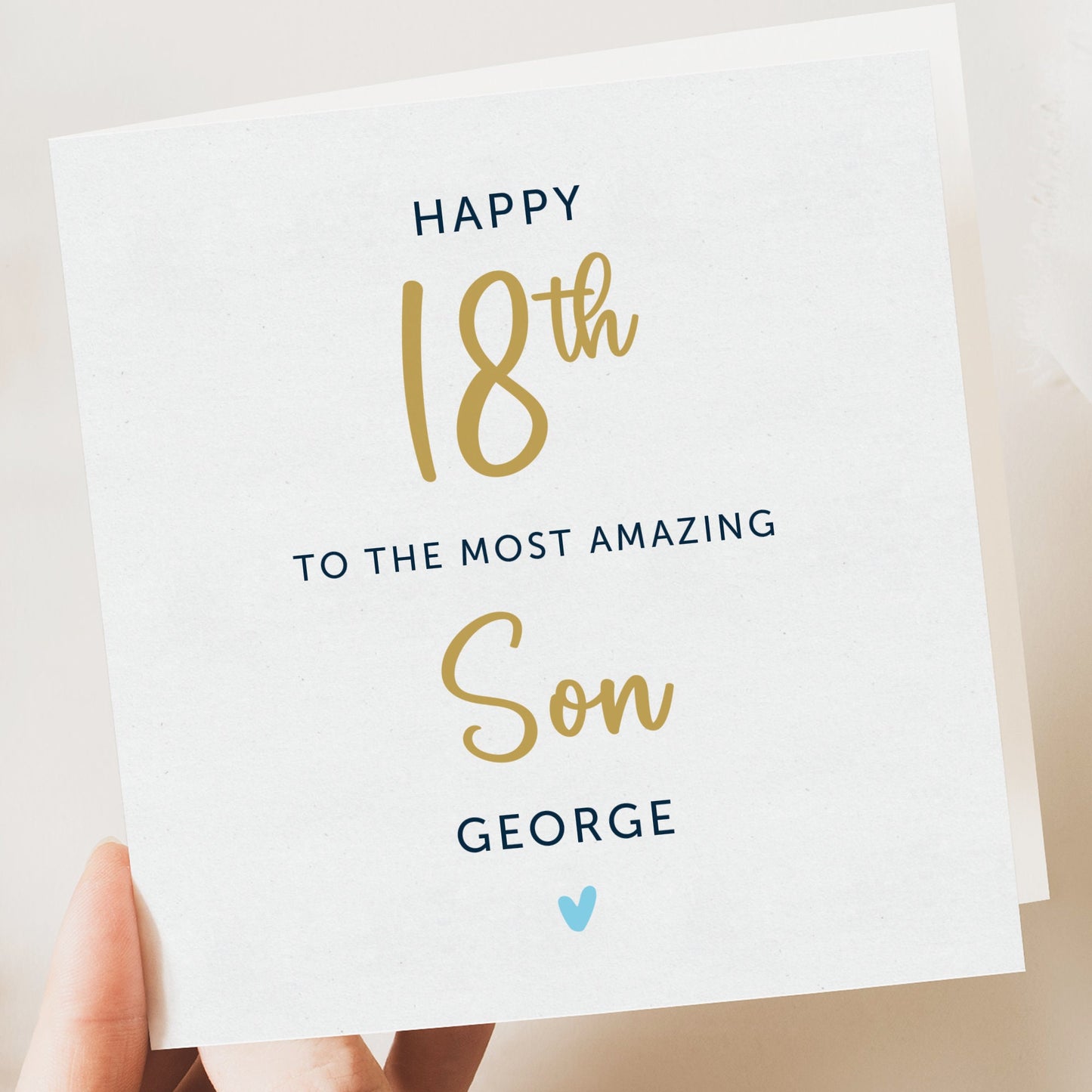 Son 18th Birthday Card Personalised 6" Square