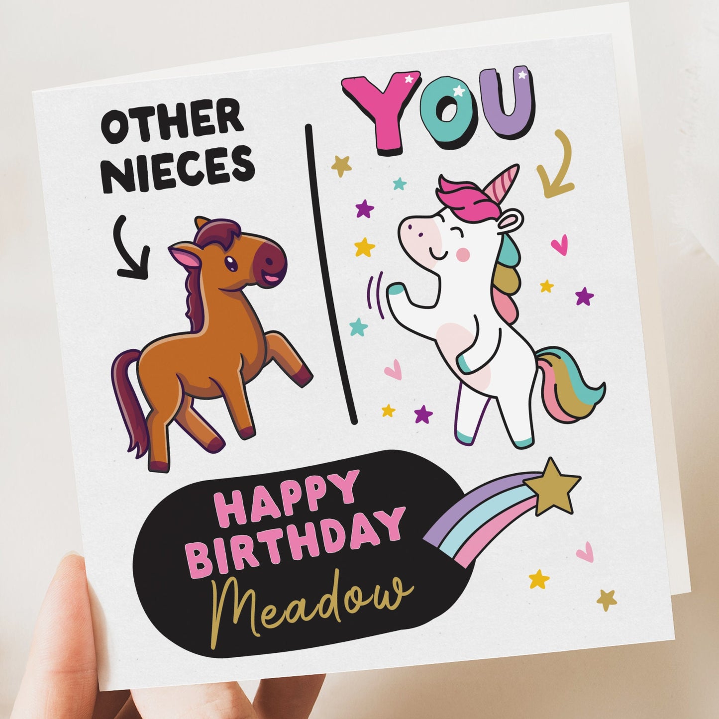 Niece 21st Birthday Card - Personalised Unicorn