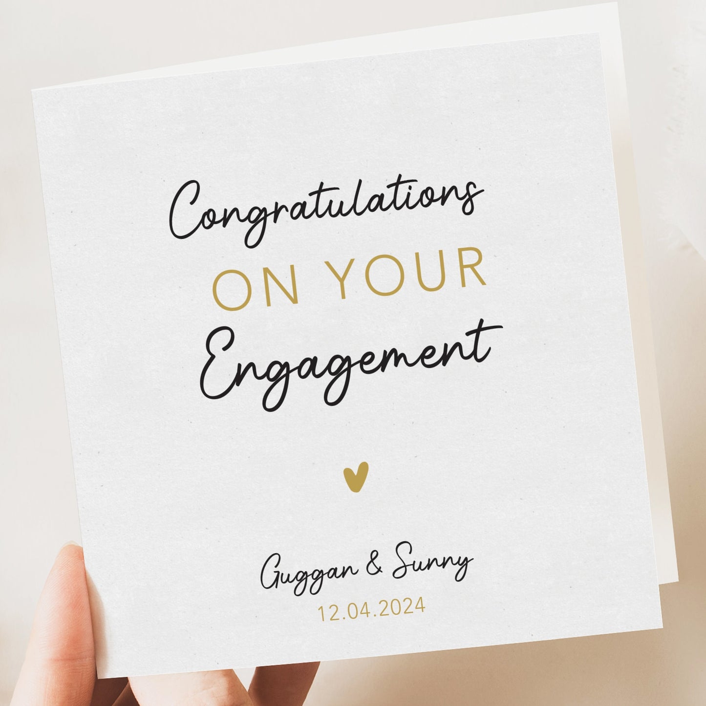 Engagement Card Personalised 6x6"