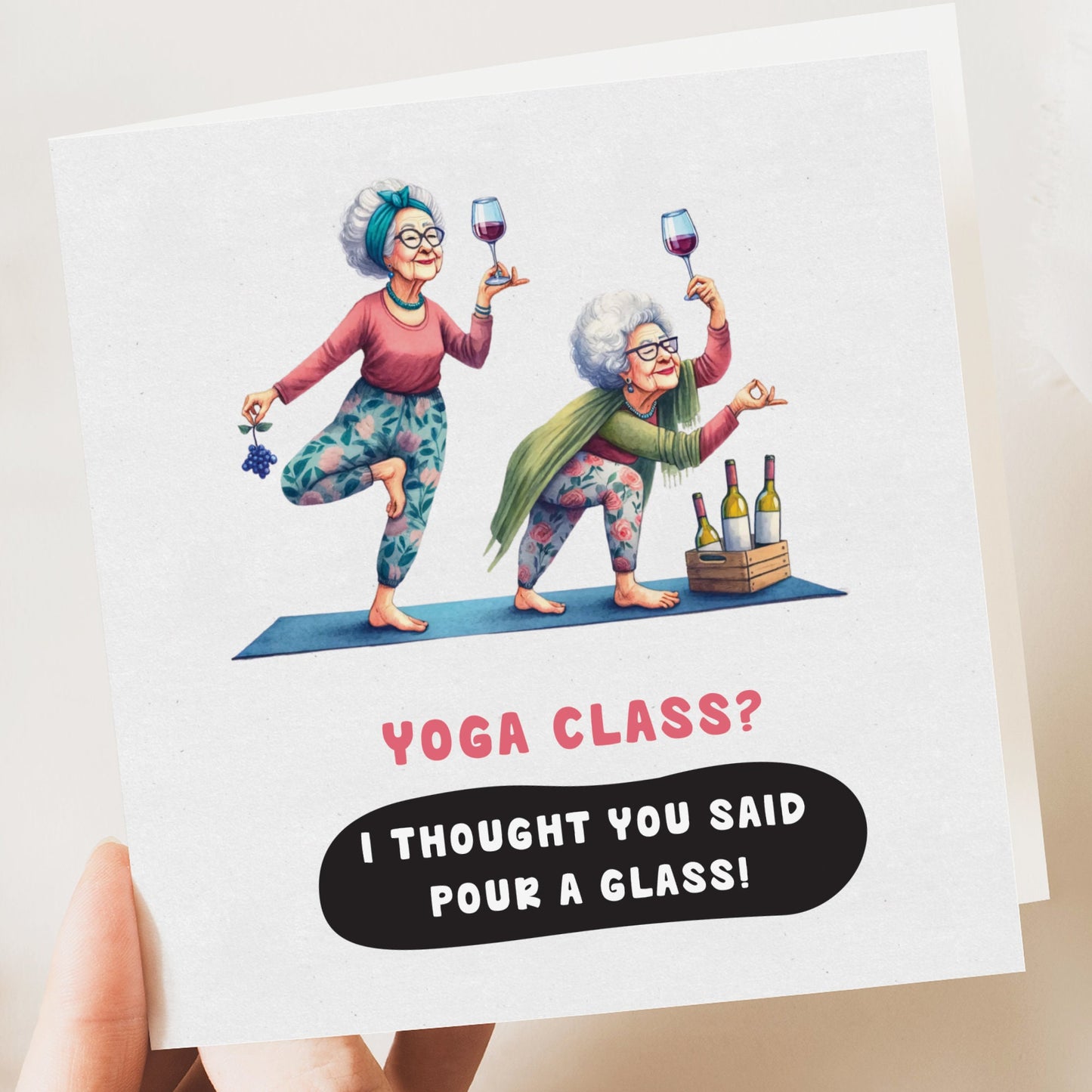 Funny Birthday Card Yoga Friend