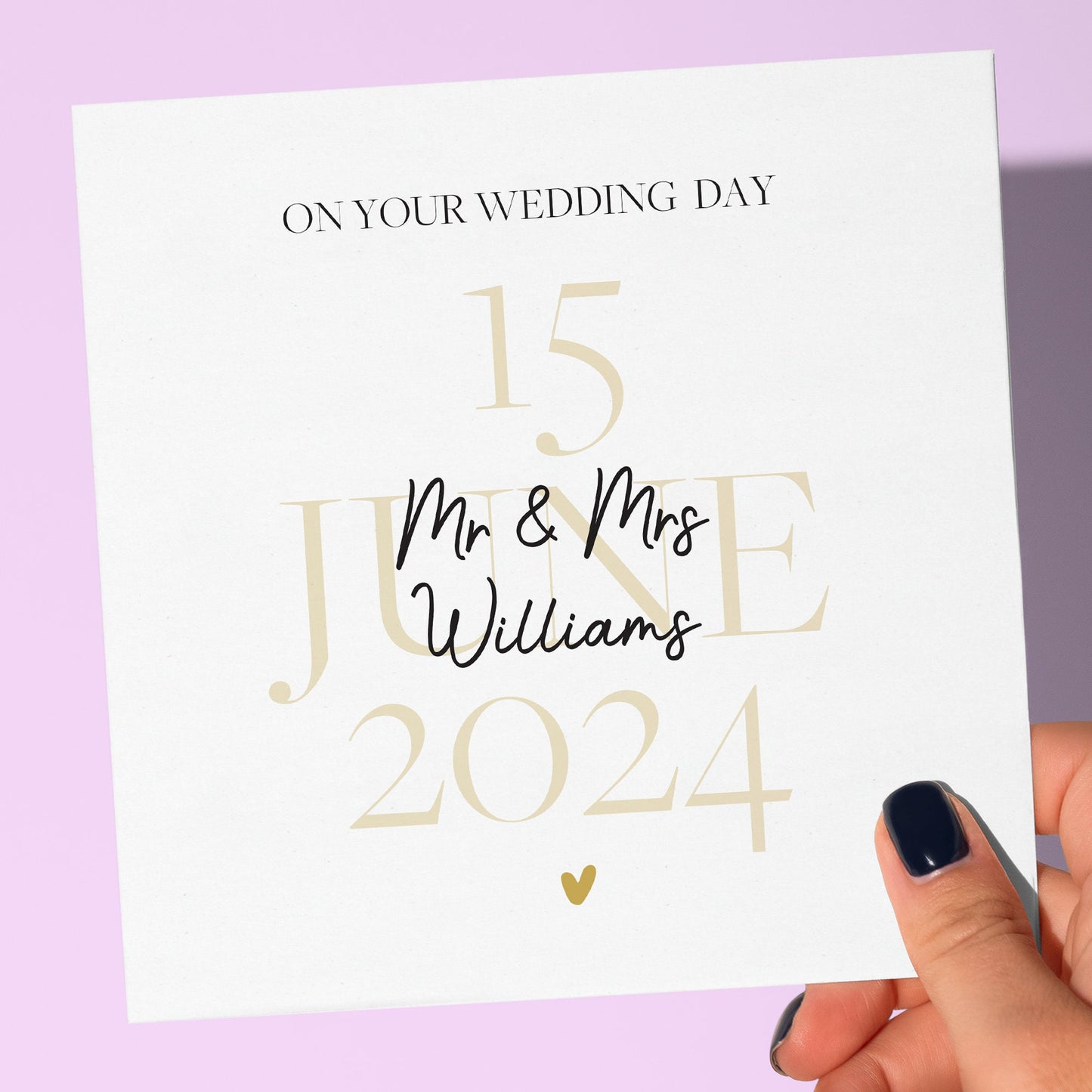 Personalised wedding simplistic card