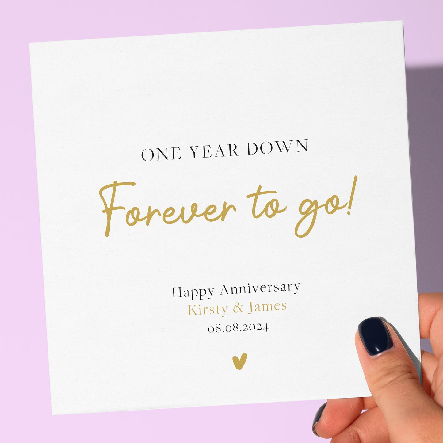 Personalised one year anniversary card