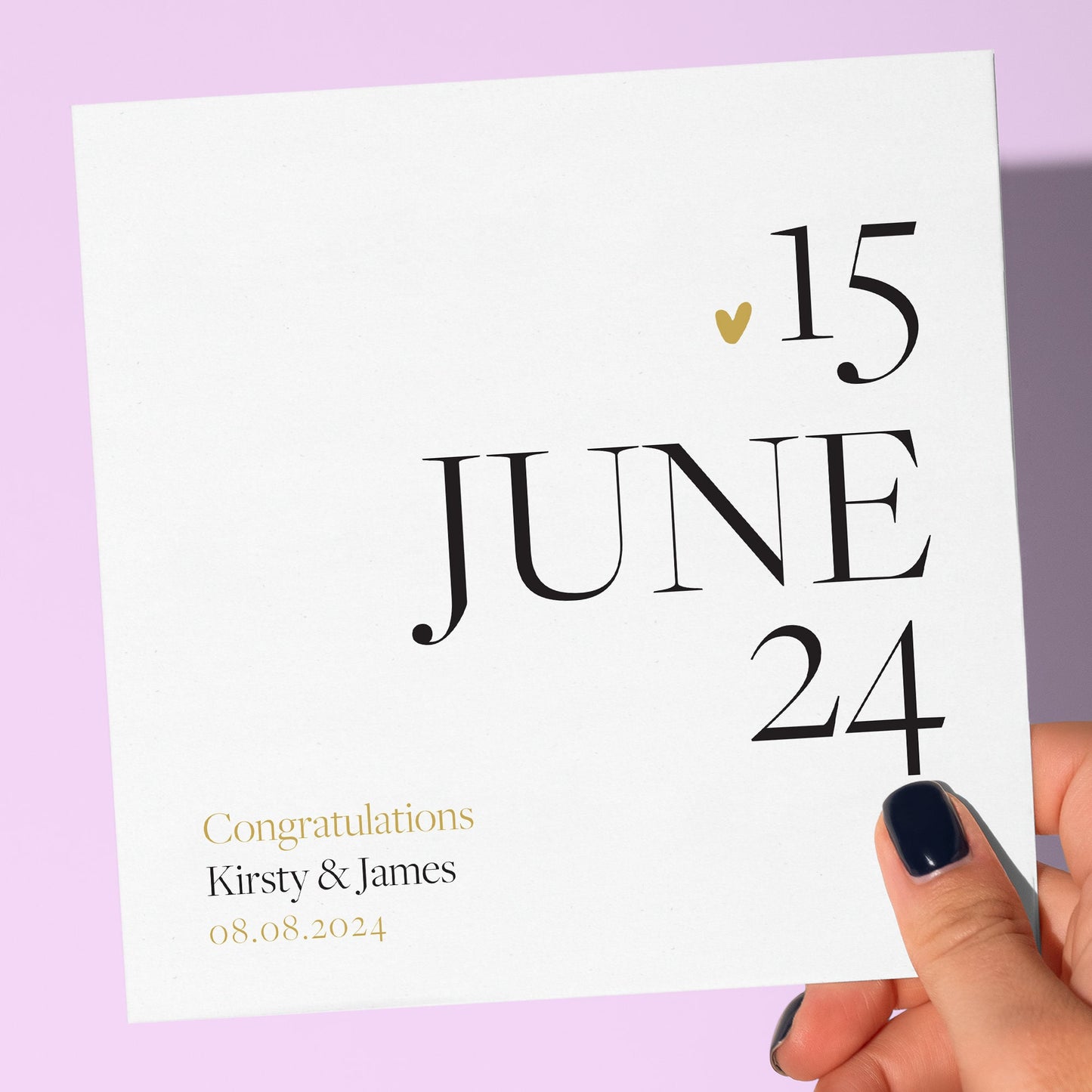 Personalised wedding simplistic card